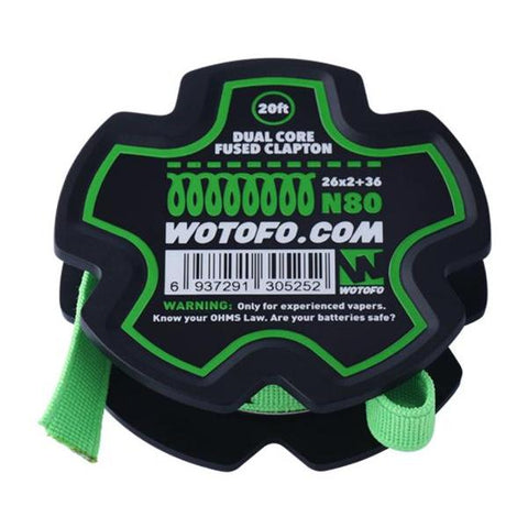 Dual Core Fused Clapton N80 Wire WOTOFO - Wire Gauge : Fused Clapton 26ga*2+36ga- subohmnia vape shop electronic cigarettes