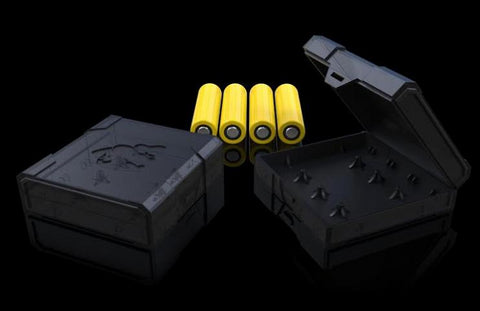 Quad 18650 battery case - black- subohmnia vape shop electronic cigarettes